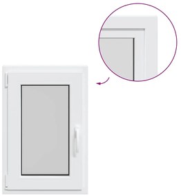 vidaXL Παράθυρο Υπογείου "RISOR" 50x75 εκ. Ανακλινόμενο & Περιστρεφόμενο DIN Αριστερά Λευκό
