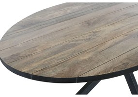 Τραπεζαρία DKD Home Decor Μαύρο Φυσικό Μέταλλο Ξύλο από Μάνγκο 200 x 100 x 76 cm
