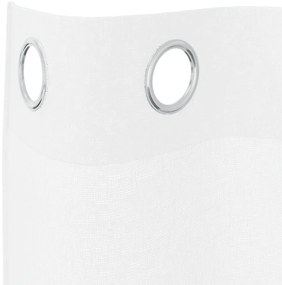 vidaXL Κουρτίνες με κουρτίνες 2 pcs Λευκό 140 x 225 cm Πολυεστέρας