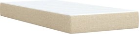vidaXL Κρεβάτι Boxspring με Στρώμα Κρεμ 90x190 εκ.Υφασμάτινο