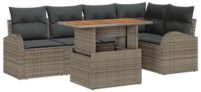 vidaXL Σετ Καναπέ Κήπου με μαξιλάρι 6 pcs Γκρι