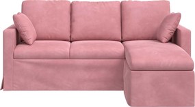 vidaXL Καναπές Ροζ 178 x 134 x 80 εκ Βελούδο