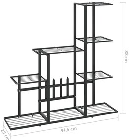 vidaXL Ανθοστήλη Μαύρη 94,5 x 25 x 88 εκ. Μεταλλική