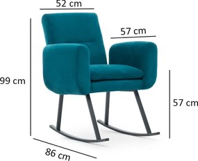 Κουνιστή Πολυθρόνα Πετρόλ Πράσινο KONO 86x52x99