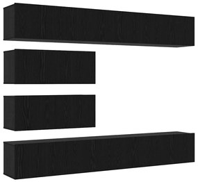 vidaXL Σετ επίπλου τηλεόρασης 10 pcs Μαύρη δρυς 100 x 30 x 30 cm