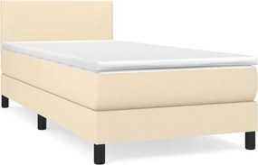 vidaXL Κρεβάτι Boxspring με Στρώμα Κρεμ 80 x 200 εκ. Υφασμάτινο