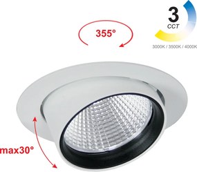 LED Σποτ Χωνευτό Κινητό Revo 30W 3-CCT 36° ⌀12cm Λευκό