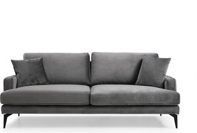 Τριθέσιος Καναπές Γκρι GIGAS 205x90x88