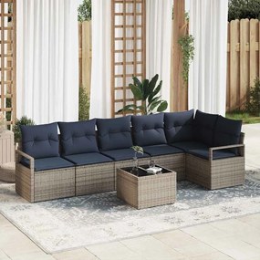 vidaXL Σετ Καναπέ 7 pcs Γκρι συνθετικό ρατάν