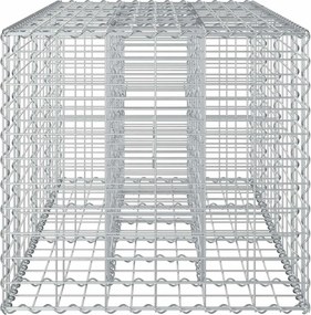 vidaXL Ανασηκωμένο κρεβάτι gabion Ασημί