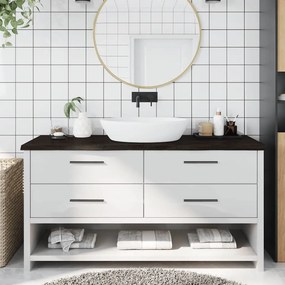 VidaXL Πάγκος Μπάνιου Σκούρο Καφέ 160x60x(2-4) εκ. Επεξεργ. Μασίφ Ξύλο