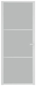 vidaXL Εσωτερική Πόρτα 83x201,5 εκ. Λευκό Ματ Γυαλί και Αλουμίνιο