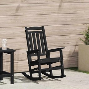vidaXL Κουνιστή καρέκλα κήπου Μαύρο HDPE