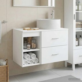vidaXL Σετ Επίπλων Μπάνιου 2 pcs Λευκό Επεξεργασμένο Ξύλο