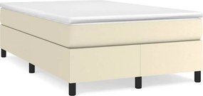 VidaXL Κρεβάτι Boxspring με Στρώμα Κρεμ 120x200εκ. από Συνθετικό Δέρμα