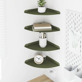 vidaXL Πλωτό ράφι με ράφι 4 pcs Ελιά Πράσινη 24 x 24 x 2 εκ