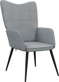 vidaXL Πολυθρόνα Relax Ανοιχτό Γκρι Υφασμάτινη με Σκαμπό
