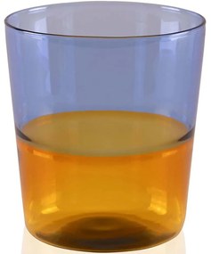 Ποτήρι Νερού 280TMA1989 8x8x9cm 320ml Blue-Yellow Hermia Glass