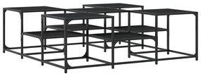 vidaXL Τραπεζάκι Σαλονιού Μαύρο 121x121x40 εκ. από Επεξεργασμένο Ξύλο