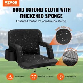 VEVOR 2 Pack Back Support Stadium Seat Wide Portable Reclining Bleacher Chair