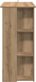 vidaXL Τραπέζι Κονσόλα με Ράφι Καφέ Δρυς 102x50x103,5εκ. Επεξεργ. Ξύλο