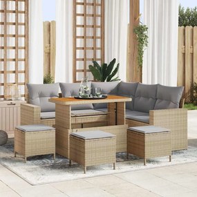 vidaXL Σετ Καναπέ Κήπου 9 pcs μπεζ και ανοιχτό γκρι 110 x 55 x 71 εκ