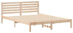 vidaXL Σκελετός Κρεβατιού Καφέ 160 x 220 cm Συμπαγές ξύλο πεύκου
