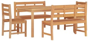 vidaXL Σετ Τραπεζαρίας Κήπου 5 Τεμαχίων από Μασίφ Ξύλο Teak
