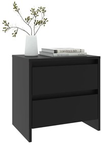 vidaXL Κομοδίνα 2 τεμ. Μαύρα 45 x 34,5 x 44,5 εκ. από Μοριοσανίδα