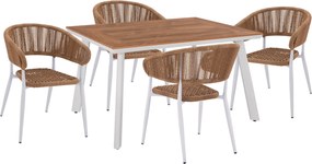 ΣΕΤ ΤΡΑΠΕΖΑΡΙΑ 5ΤΜΧ ΜΕ ΤΡΑΠΕΖΙ POLYWOOD 120Χ80 & ΠΟΛΥΘΡΟΝΕΣ ΛΕΥΚΕΣ HM11428