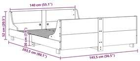 ΣΚΕΛΕΤΟΣ ΚΡΕΒΑΤΙΟΥ ΧΩΡΙΣ ΣΤΡΩΜΑ 140X200 ΕΚ ΜΑΣΙΦ ΞΥΛΟ ΠΕΥΚΟΥ 3302282