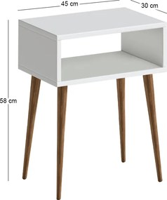 Κομοδίνο Gola Megapap χρώμα λευκό 45x30x58εκ.