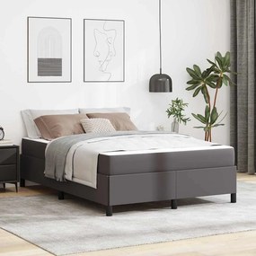 vidaXL Σκελετός Κρεβατιού με στρώμα Γκρι 140 x 200 cm ύφασμα
