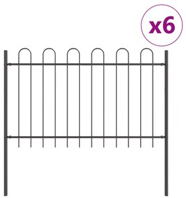 vidaXL Φράκτης Κήπου με Κυρτό Κορυφή, Γκρι, 10,2x0,8 μ, από Μέταλλο