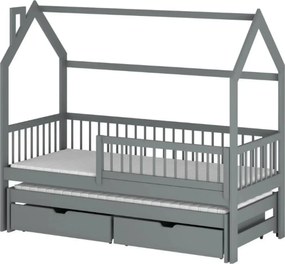 PAPI 80x190 graphite children's house bed Lano Furniture