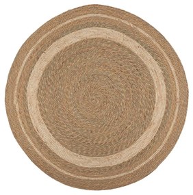 Χαλί Jute-Βαμβακερό Boho Στρογγυλό 100εκ. Καφέ-Natural iliadis 90154