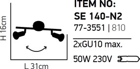 Σποτ Δίφωτο Homelighting Saba 77-3551 Chrome