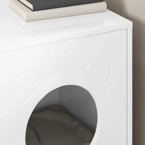 vidaXL Σπίτι Γάτας Λαμπερό Λευκό 42,5 x 40 x 53 εκ Επεξεργασμένο ξύλο