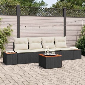 vidaXL Σετ Καναπέ Κήπου με μαξιλάρι 5 pcs Μαύρο Πολυ ράταν