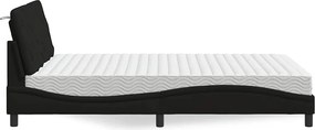 vidaXL Κρεβάτι με Στρώμα Μαύρο 120x200 εκ. Υφασμάτινο