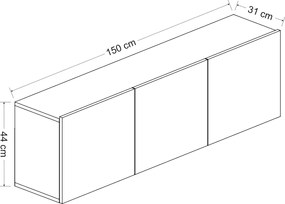 Έπιπλο Τηλεόρασης Λευκό WHITE 150x31x44