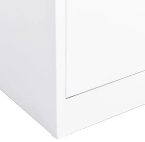 Ντουλάπα Γραφείου 90 x 40 x 180 εκ. Λευκή Ατσάλινη - Λευκό