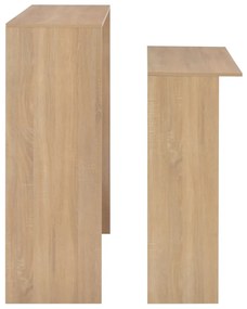vidaXL Τραπέζι Μπαρ με 2 Επιφάνειες Χρώμα Δρυός 130 x 40 x 120 εκ.