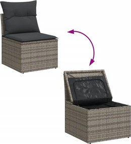 vidaXL Patio Sofa Set 10-θέσια Grey and Dark Grey