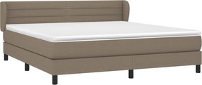 vidaXL Κρεβάτι Boxspring με Στρώμα Taupe 180x200 εκ. Υφασμάτινο