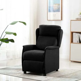 vidaXL Ανακλινόμενη πολυθρόνα Μαύρο 66.5 x 94 x 101.5 εκ Πολυεστέρας