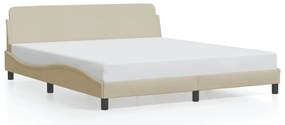 vidaXL Σκελετός Κρεβατιού Dover Κρεμ 180x200 εκ. Υφασμάτινο
