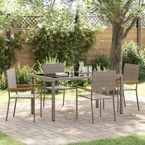 vidaXL Σέτ φαγητού για κήπο 5 pcs Γκρι 150 x 90 x 75 cm