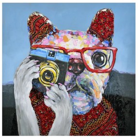 Πίνακας Σε Καμβά Imba Dog 1 022894 100x100xH3cm Multi Square Wood, Canvas