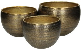Κασπώ ArteLibre Μπρονζέ Μέταλλο 22x22x16cm Σετ 3Τμχ-05152734